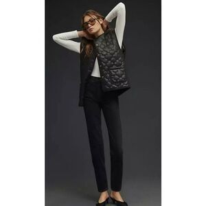 Anthropologie FRNCH Paris Gisette Faux Leather Quilted Vest One Size $150